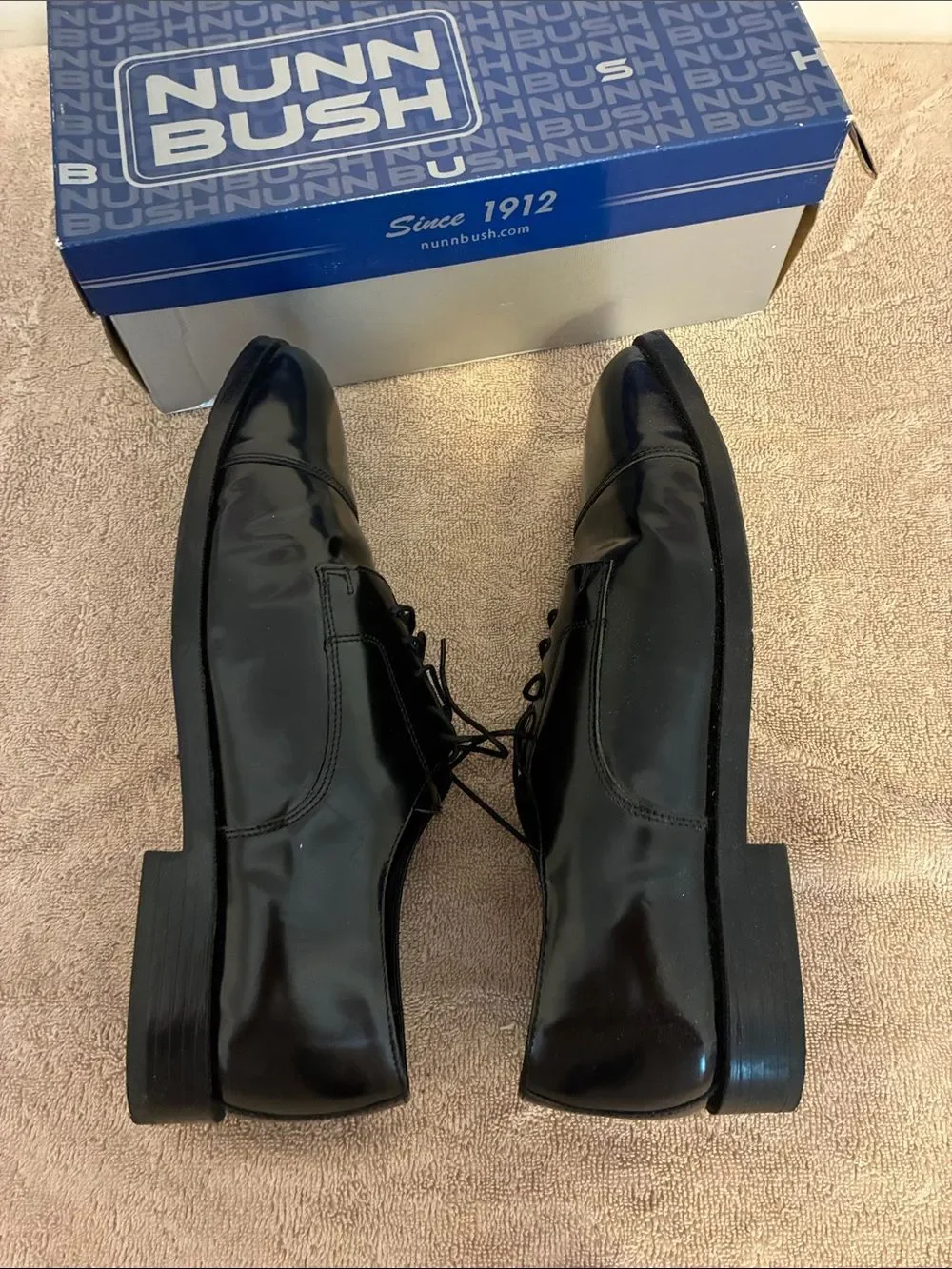 Men’s Nunn Bush Black Cap-Toe Oxford Dress Shoes size‎ 13 W